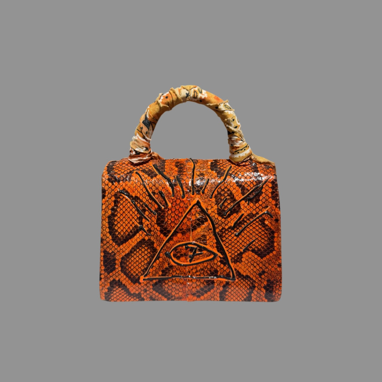 ORANGE SNAKESKIN BAG