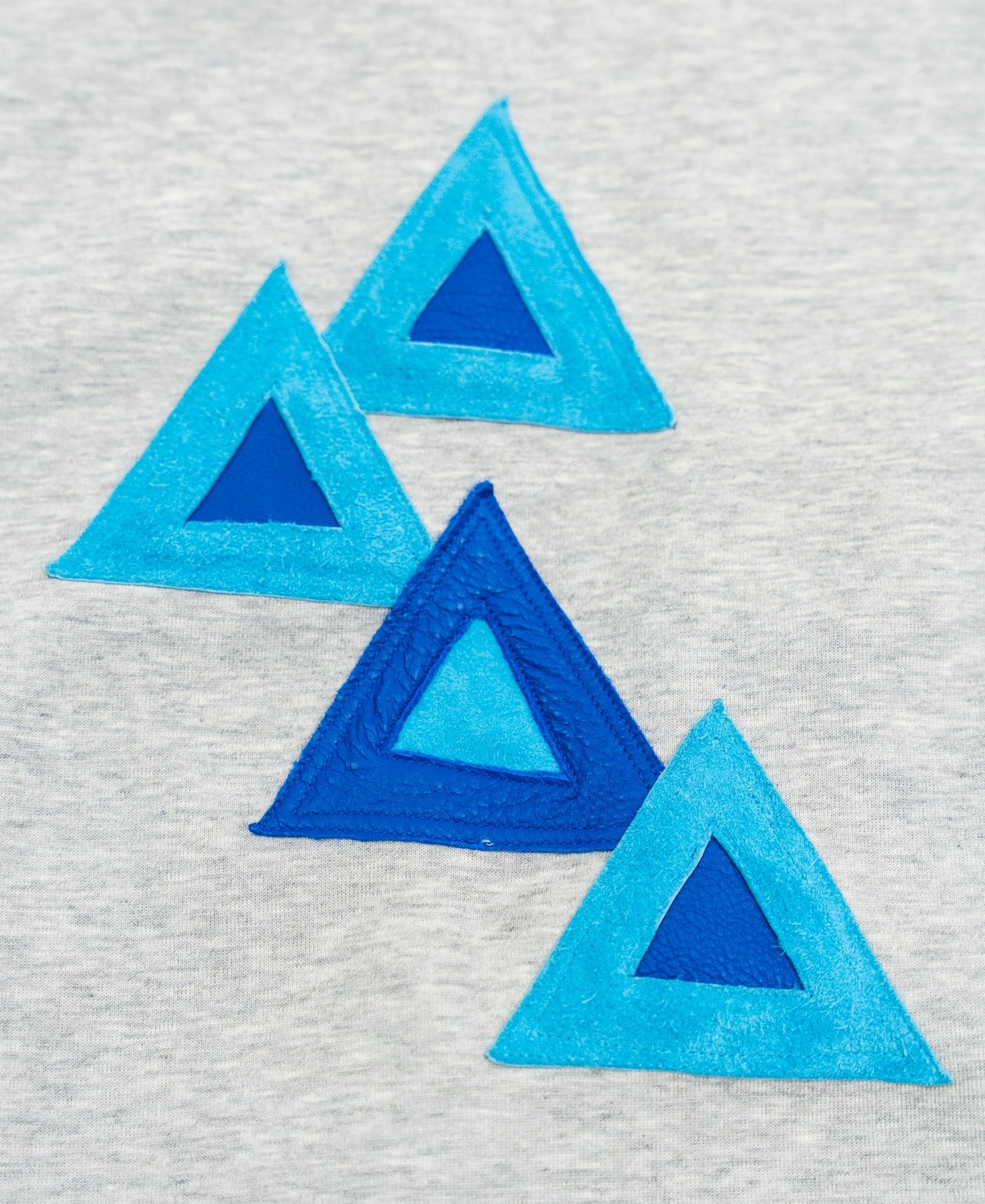 blue leather patch hoodie