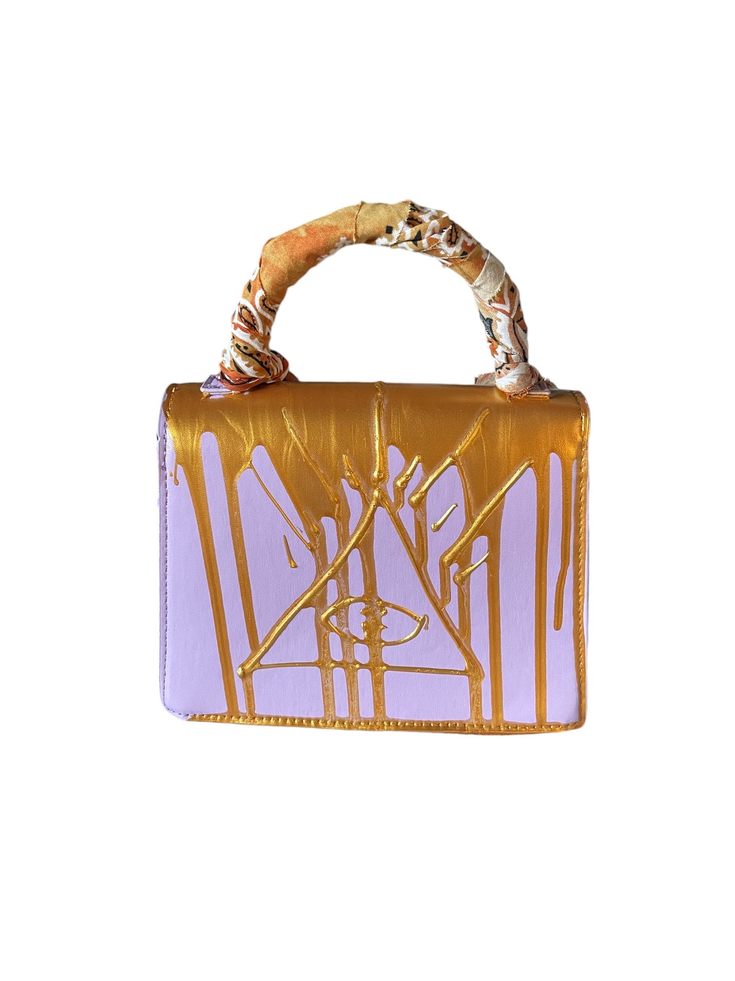 purple and gold bandana bag
