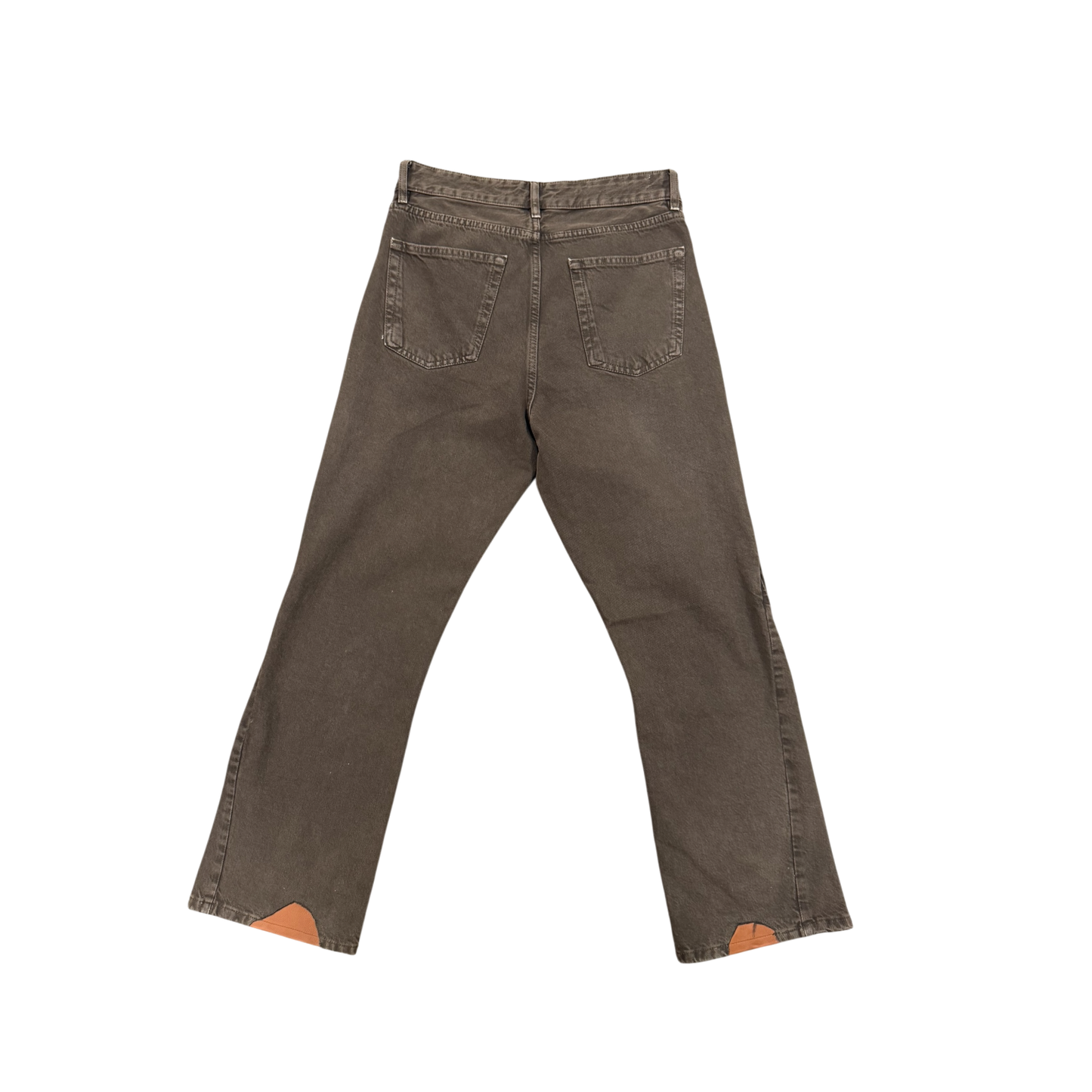 BROWN DOUBLE KNEE FLARE JEANS