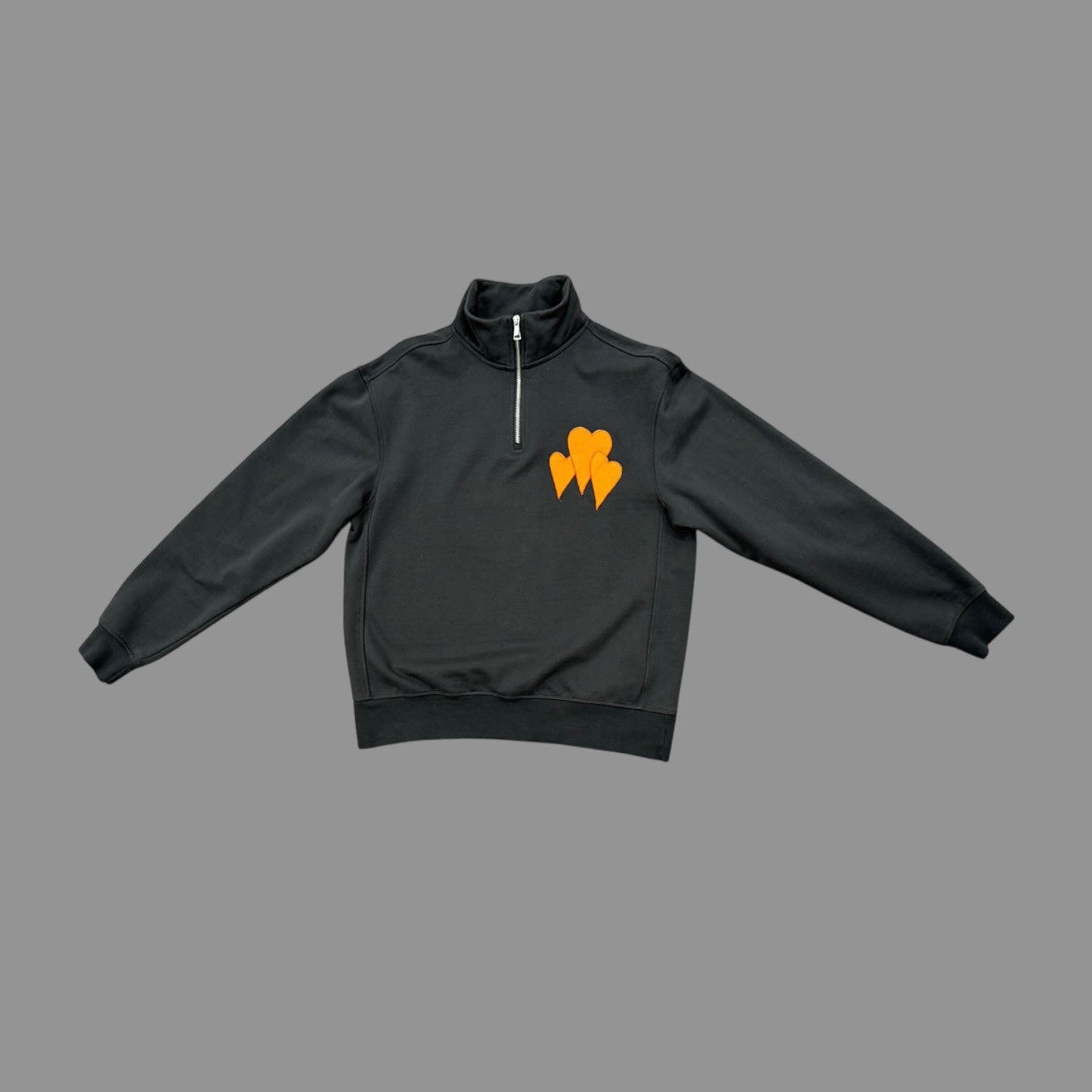 ORANGE LEATHER QUARTER ZIP