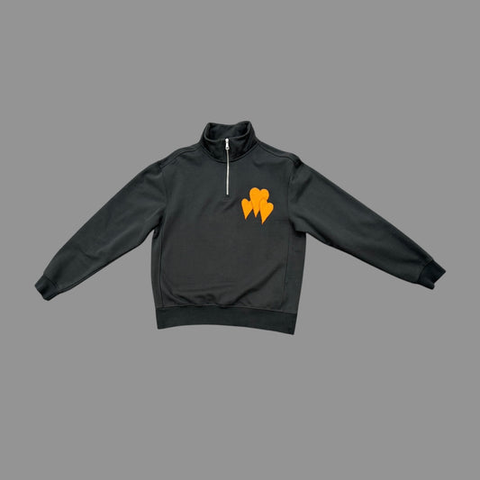 ORANGE LEATHER QUARTER ZIP