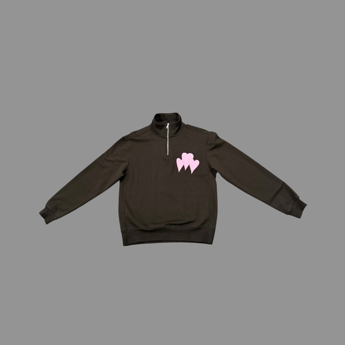 PINK LEATHER QUARTER ZIP