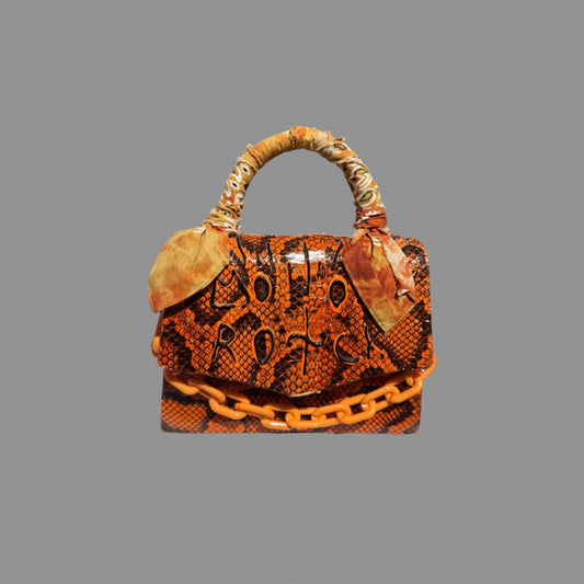 ORANGE SNAKESKIN BAG
