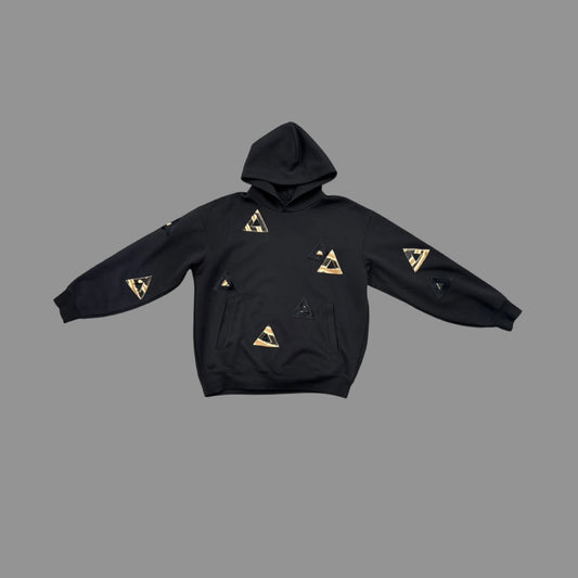 cavallino tiger leather patch hoodie
