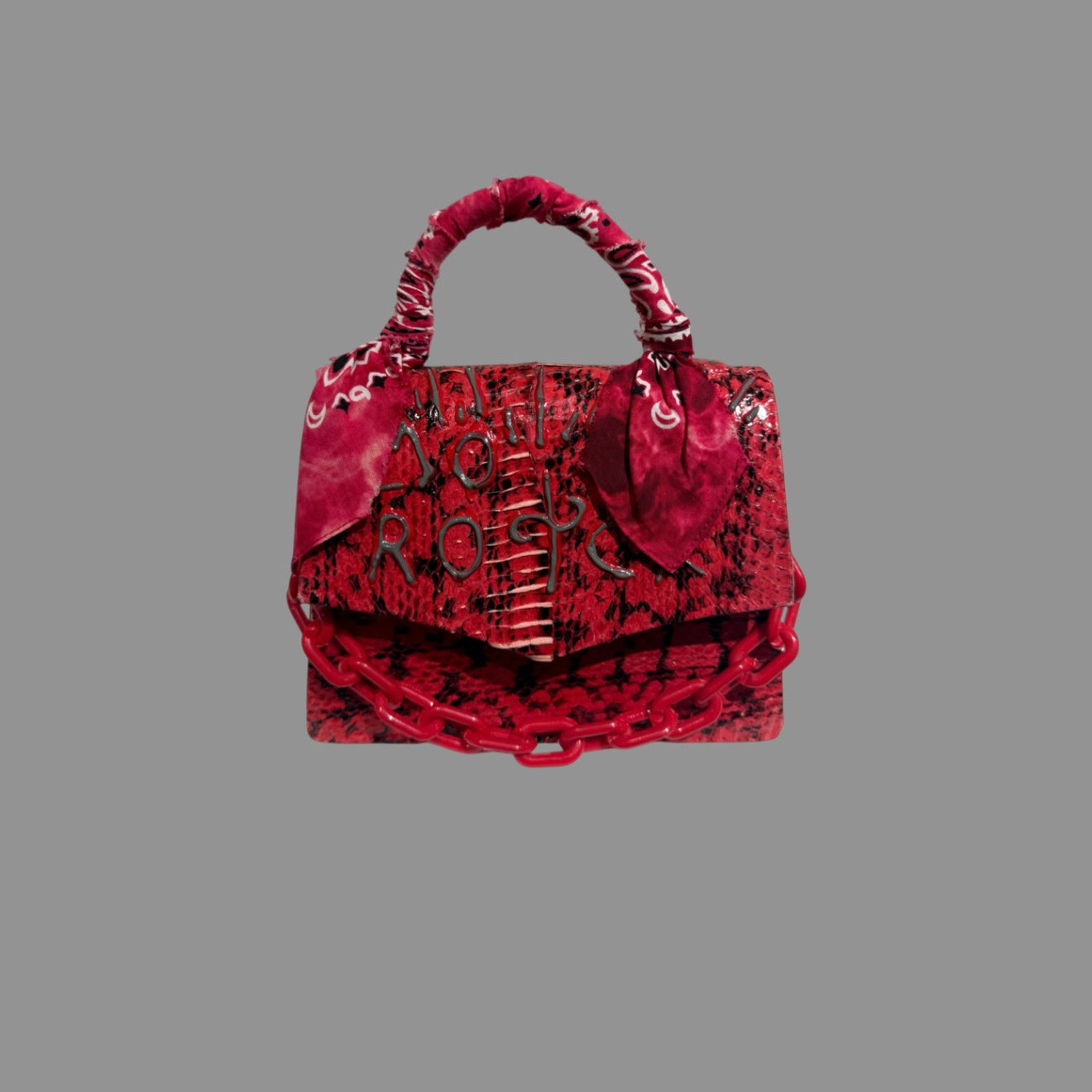 RED SNAKESKIN BAG
