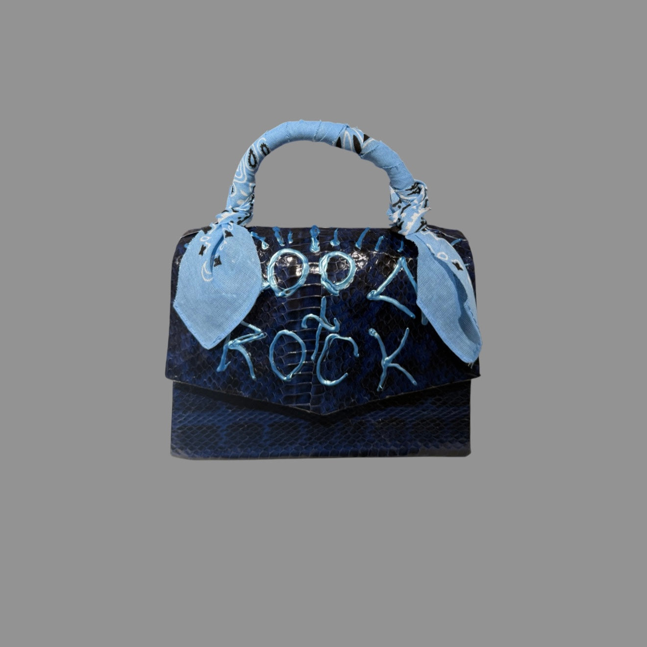 BLUE SNAKESKIN BAG
