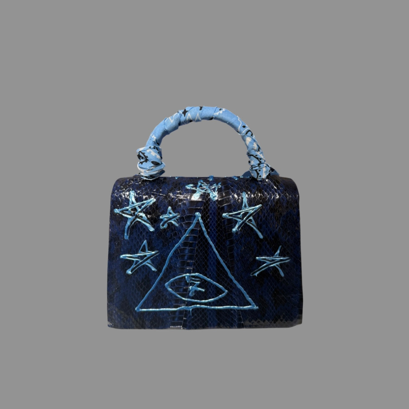 BLUE SNAKESKIN BAG