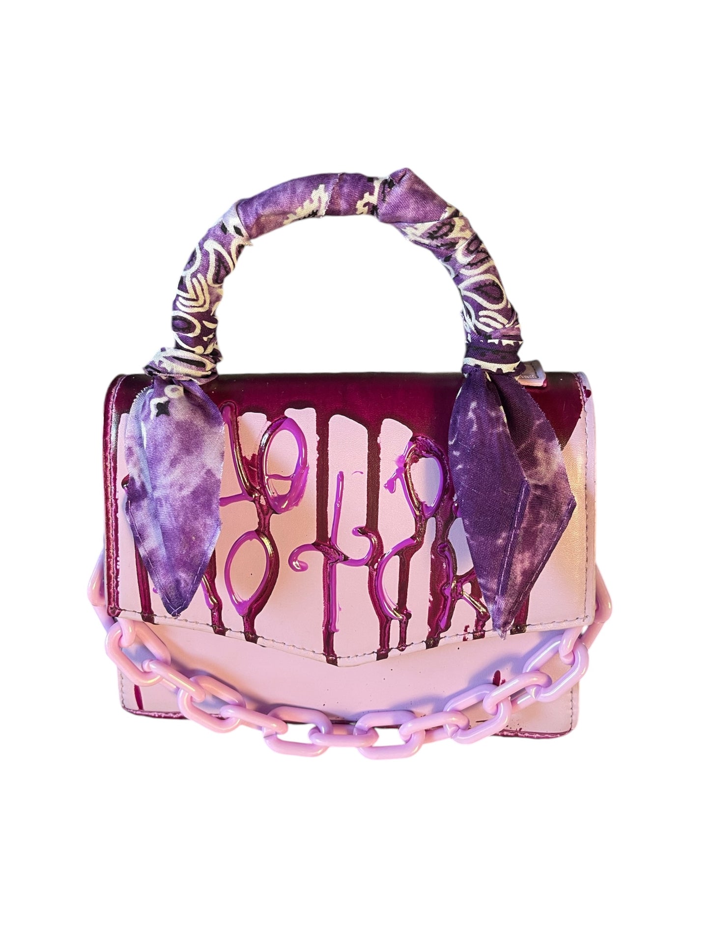 pink and purple bandana bag