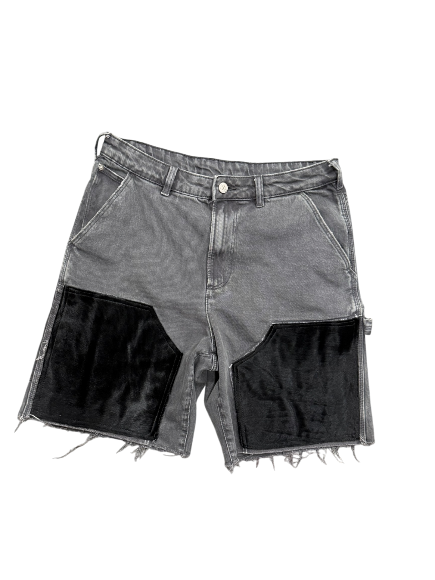 BLACK PONYHAIR SHORTS
