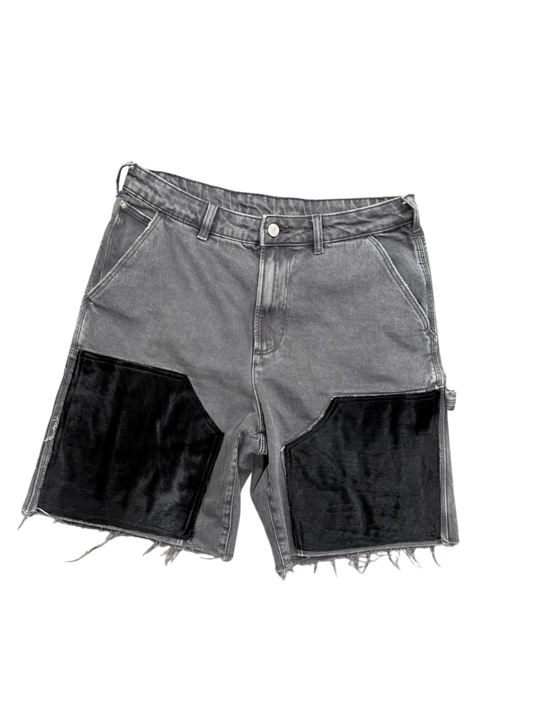 BLACK PONYHAIR SHORTS