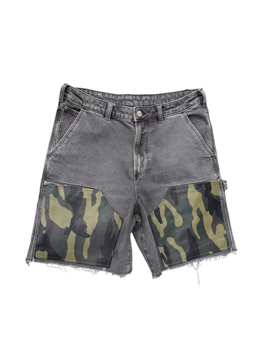 CAMO LEATHER SHORTS