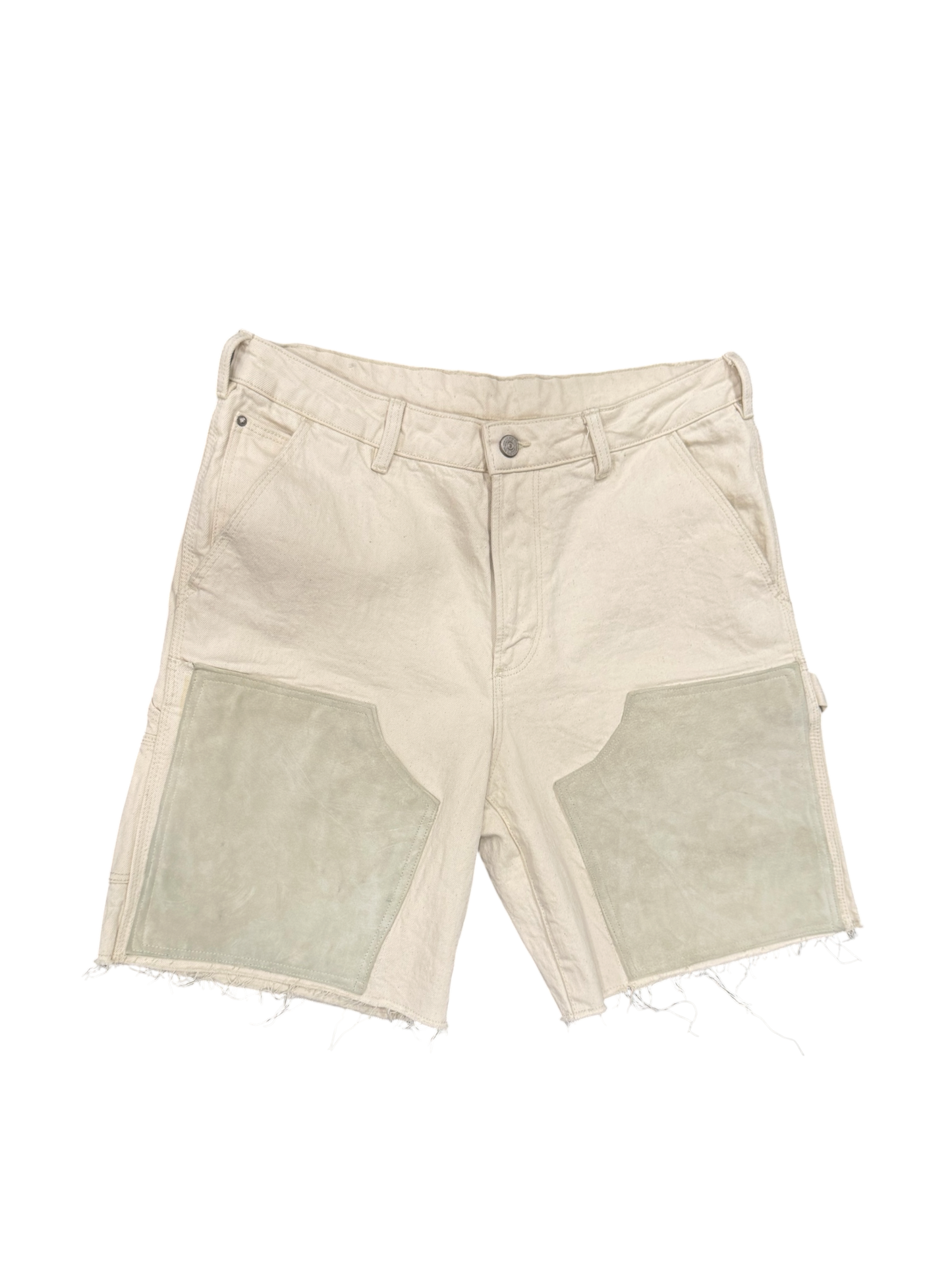 WHITE LEATHER SHORTS