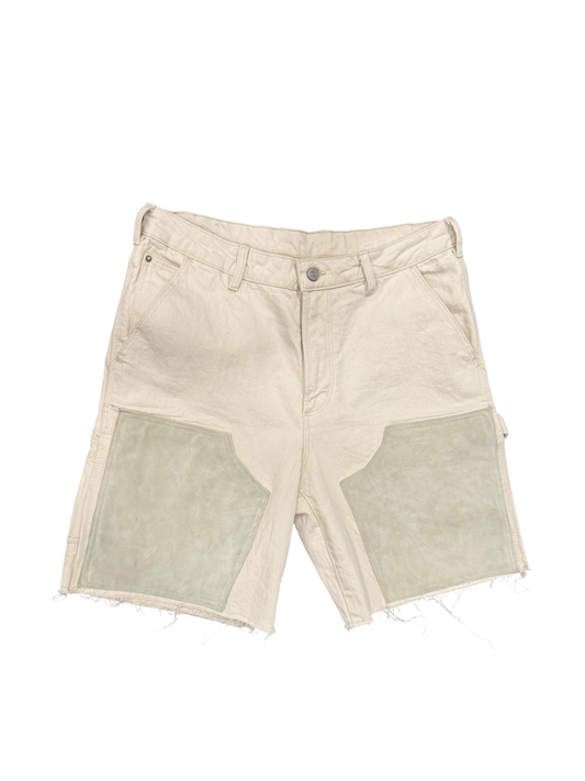 WHITE LEATHER SHORTS