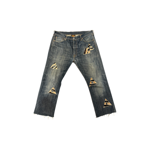 TIGER PRINT PONY HAIR PATCHES CUSTOM LEVI'S