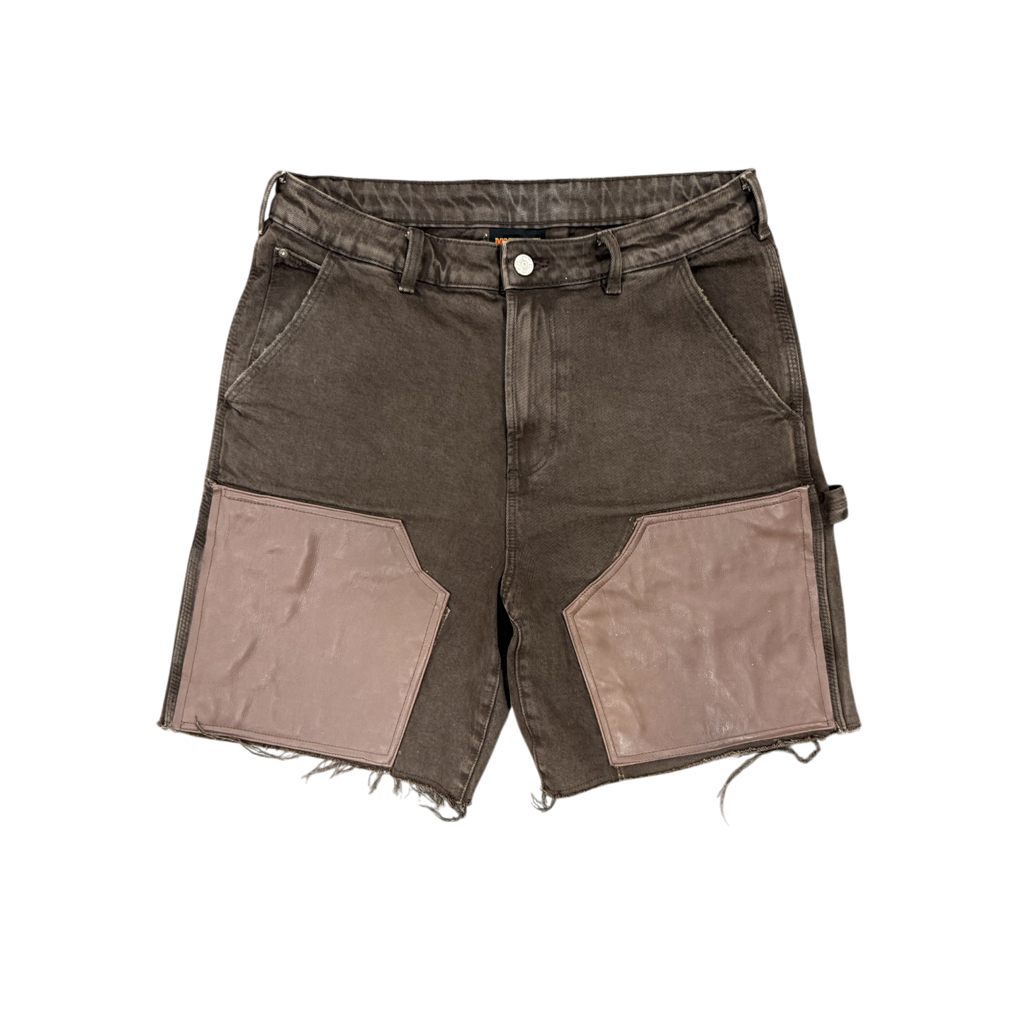 BROWN LEATHER SHORTS