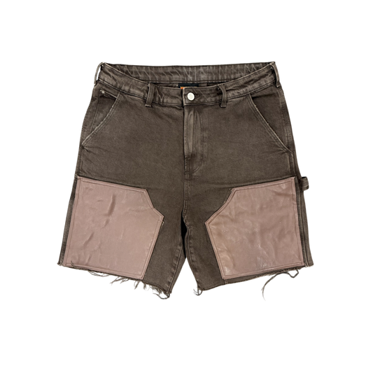 BROWN LEATHER SHORTS