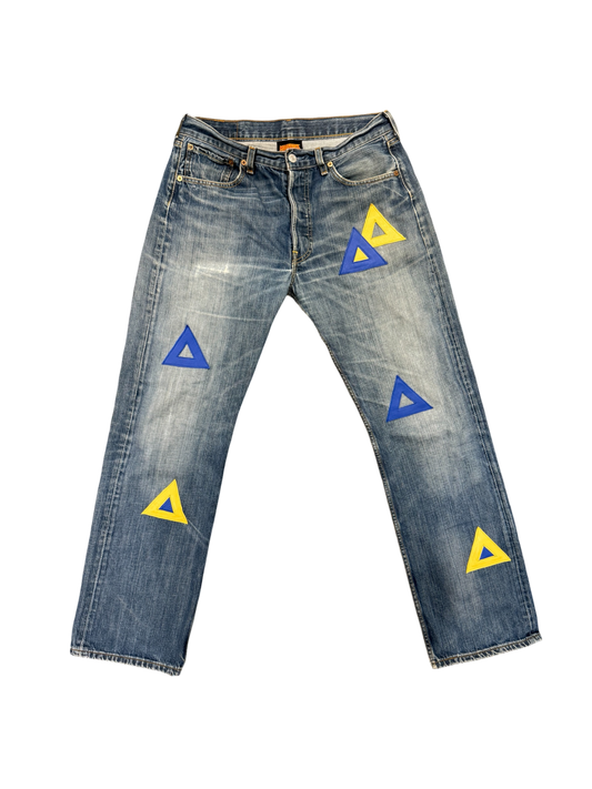 BLUE/YELLOW PATCHES CUSTOM LEVI'S