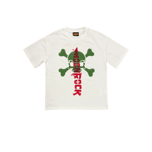WHITE PORTUGAL KNIFE SKULL T-SHIRT